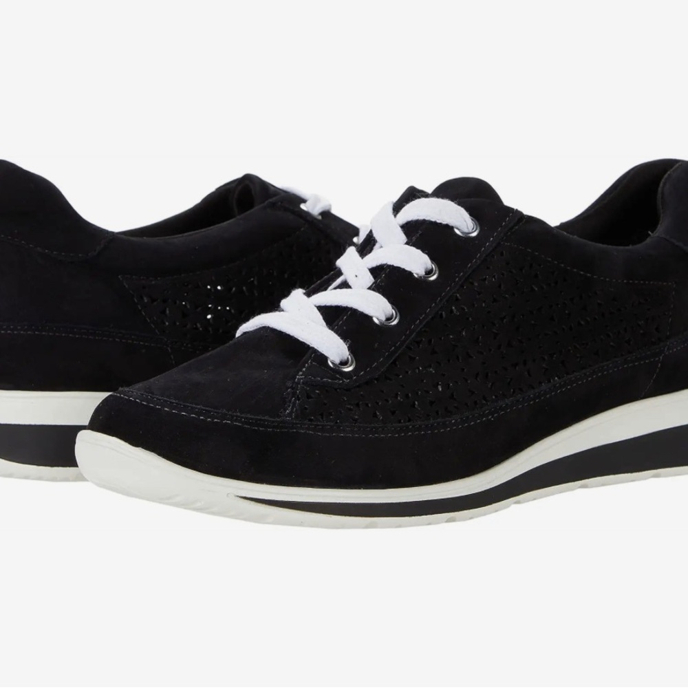 🆕 Walking Cradles Destin (Women's) Black Nubuck Leather Sneaker Shoes 7 wide box